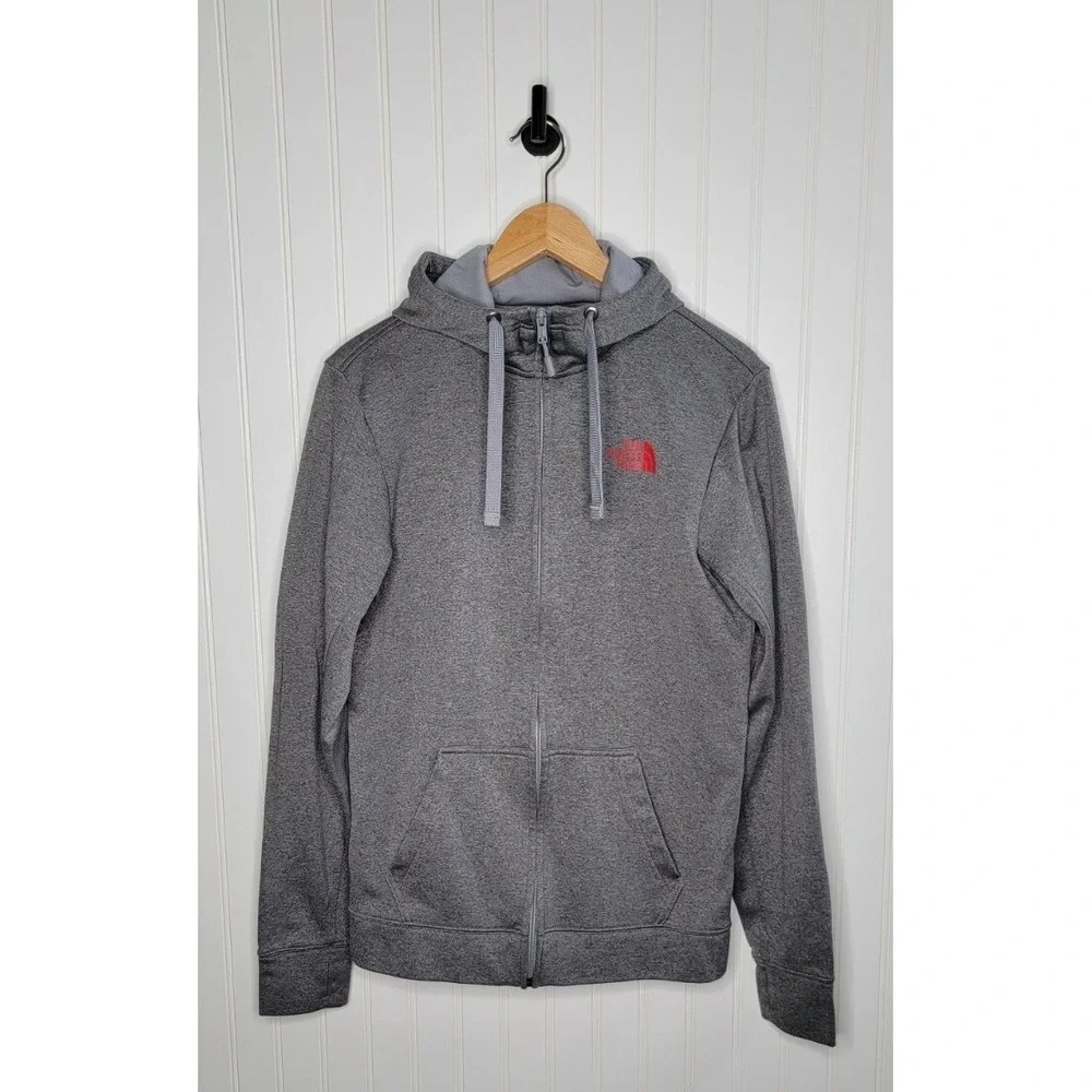 The North Face Men's Full Zip Hooded Sweatshirt Jacket Gray Size Small